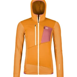 Damen Fleece Grid Hoodie Jacke