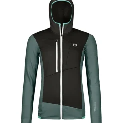 Damen Fleece Grid Hoodie Jacke