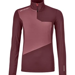 Damen Fleece Light Zip Neck Longsleeve