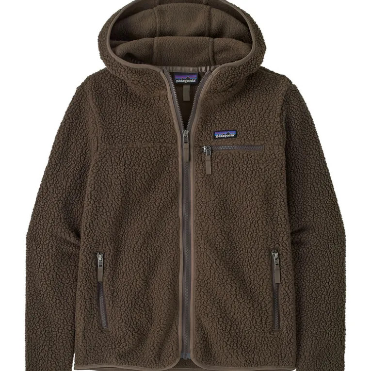 Damen Pile Retro Hoodie Jacke