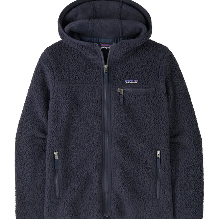 Damen Pile Retro Hoodie Jacke