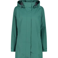 Damen Rain Hoodie Button Jacke