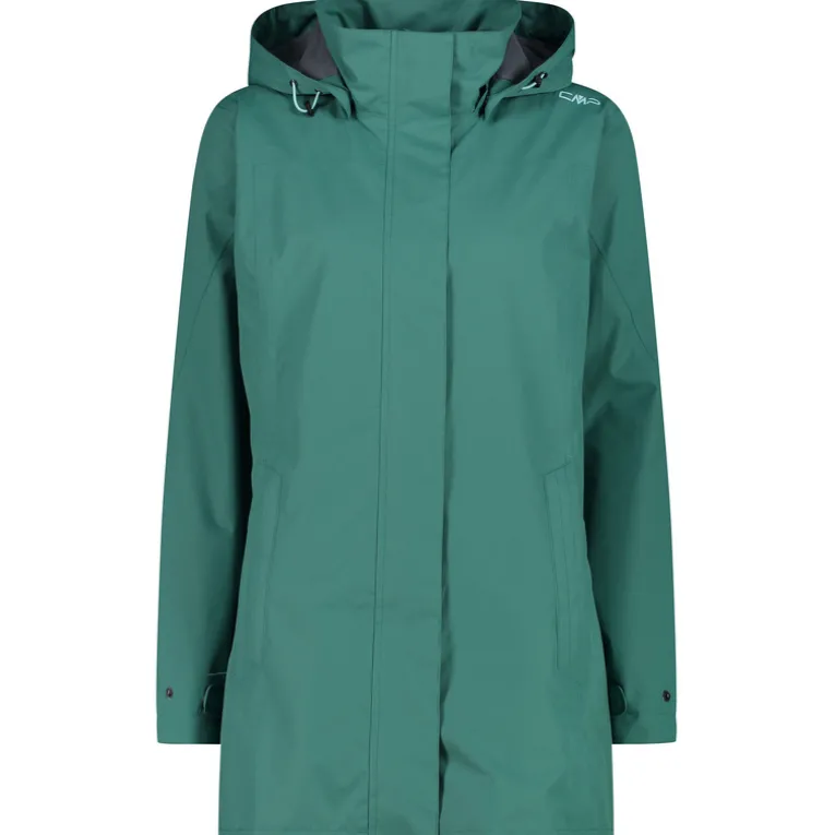 Damen Rain Hoodie Button Jacke