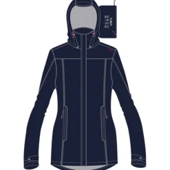 Damen Rain Hoodie Button Jacke