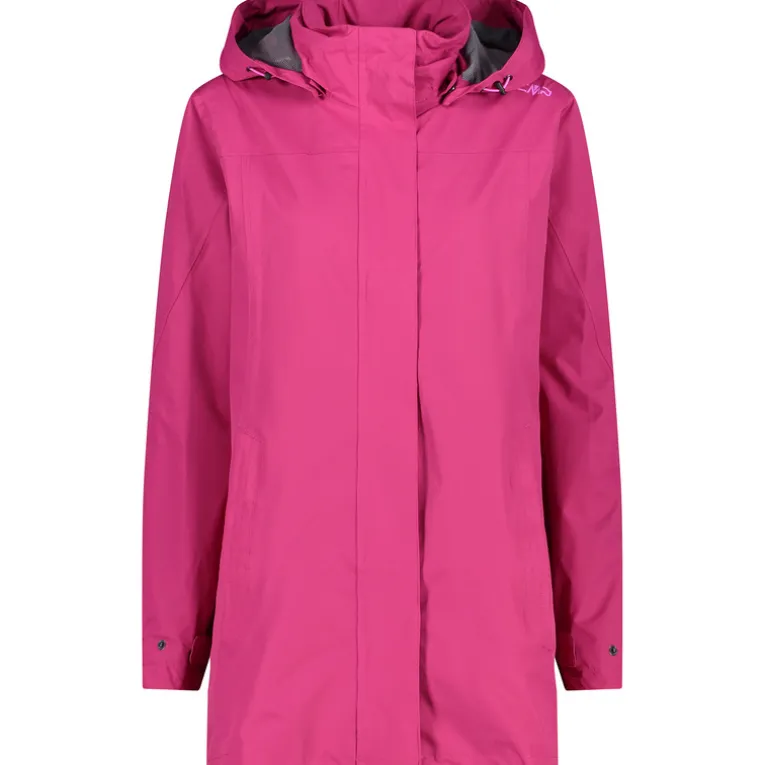 Damen Rain Hoodie Button Jacke