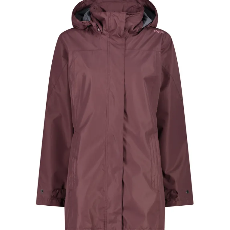 Damen Rain Hoodie Button Jacke