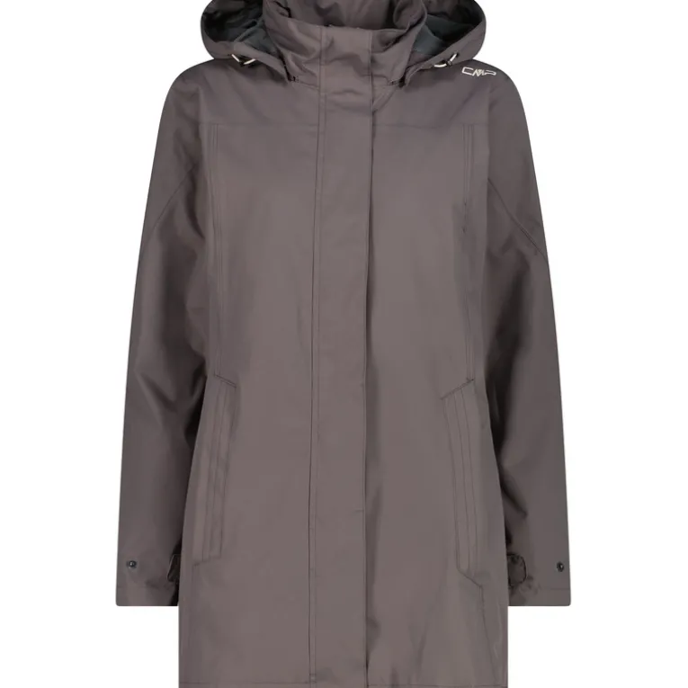 Damen Rain Hoodie Button Jacke