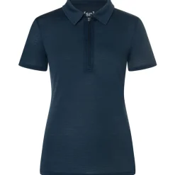 Damen Zip Polo T-Shirt